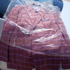 Men's Pink Plaid Blazer